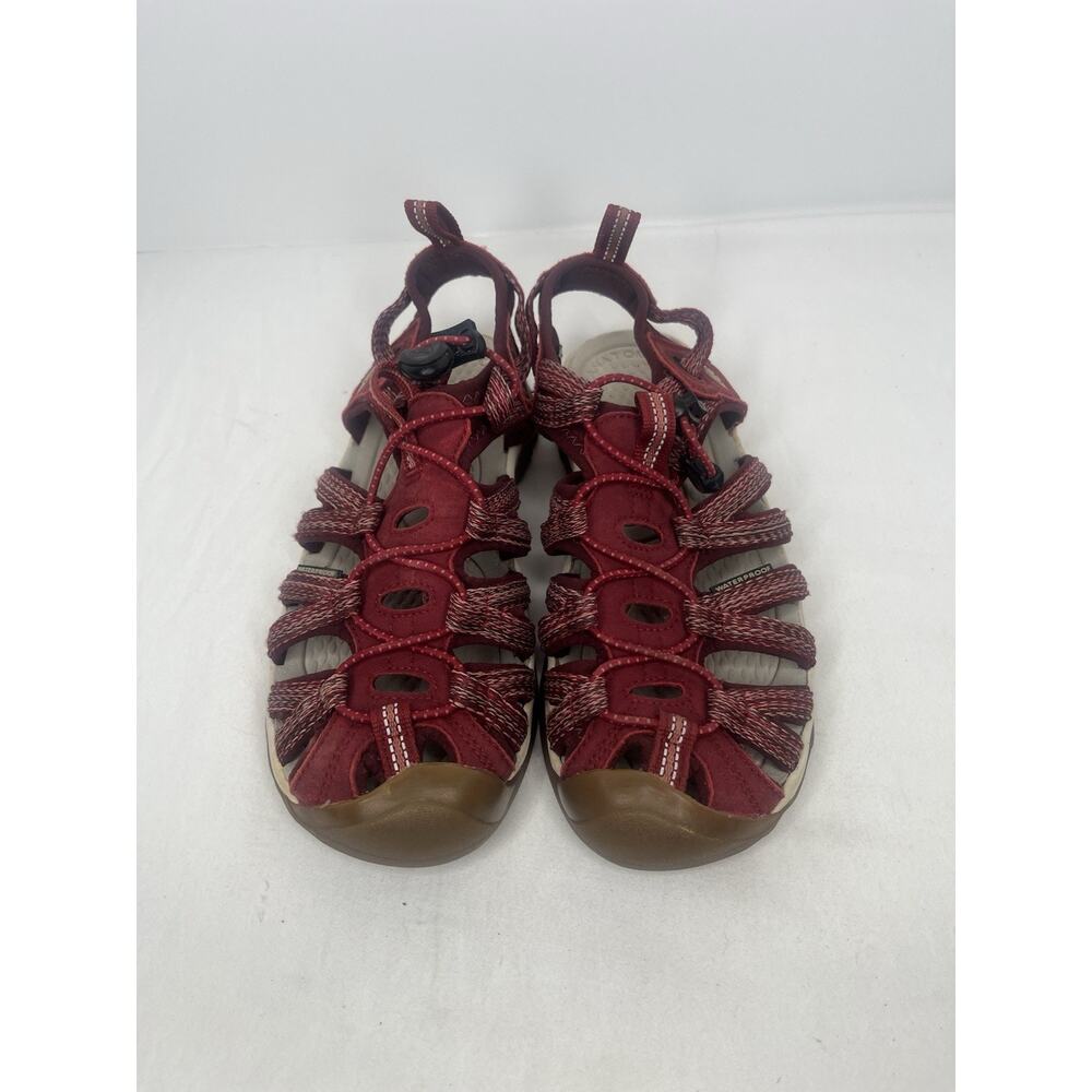 KEEN Womans Whisper Hiking Sandals Waterproof River Shoes Maroon/Earth Tones SZ6